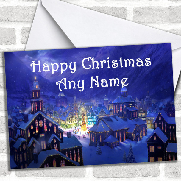 Xmas Town Christmas Card Personalized