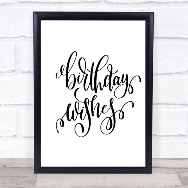 Birthday Wishes Quote Print Poster Typography Word Art Picture