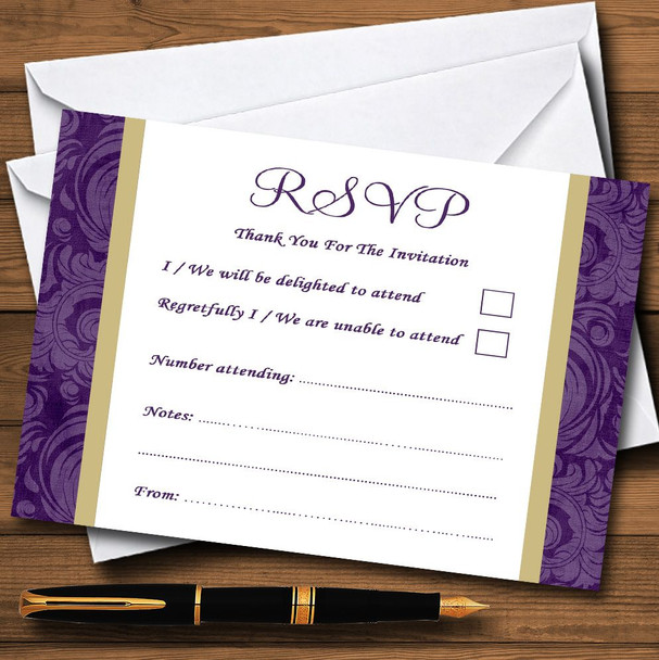 Purples Vintage Classical Personalized RSVP Cards