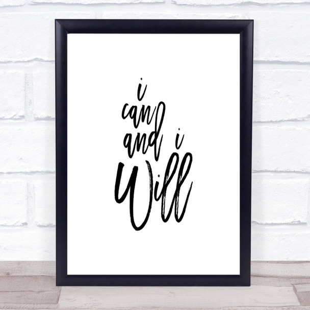 Can And Will Quote Print Poster Typography Word Art Picture