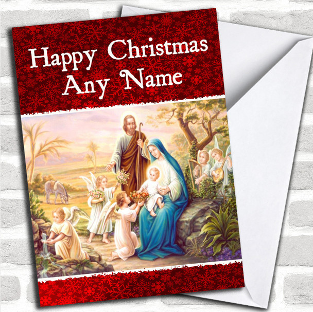 Traditional Scene Christmas Card Personalized