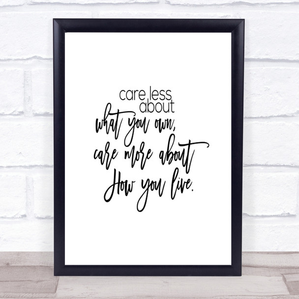 Care Less Quote Print Poster Typography Word Art Picture Care Less Quote Print Poster Typography Word Art Picture