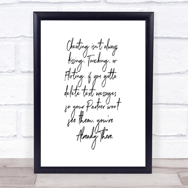 Cheating Quote Print Poster Typography Word Art Picture