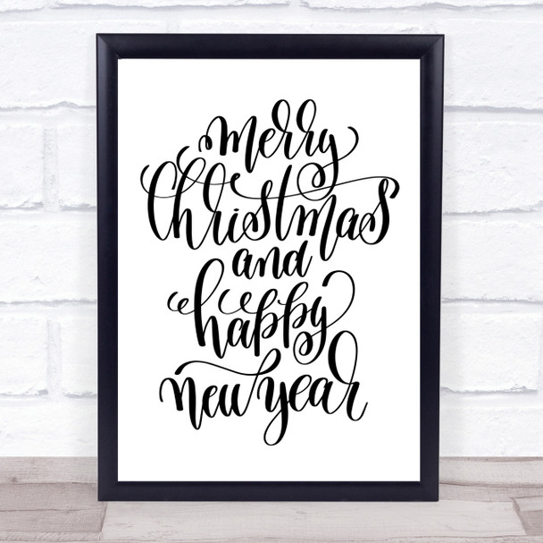 Christmas Merry Xmas New Year Quote Print Poster Typography Word Art Picture