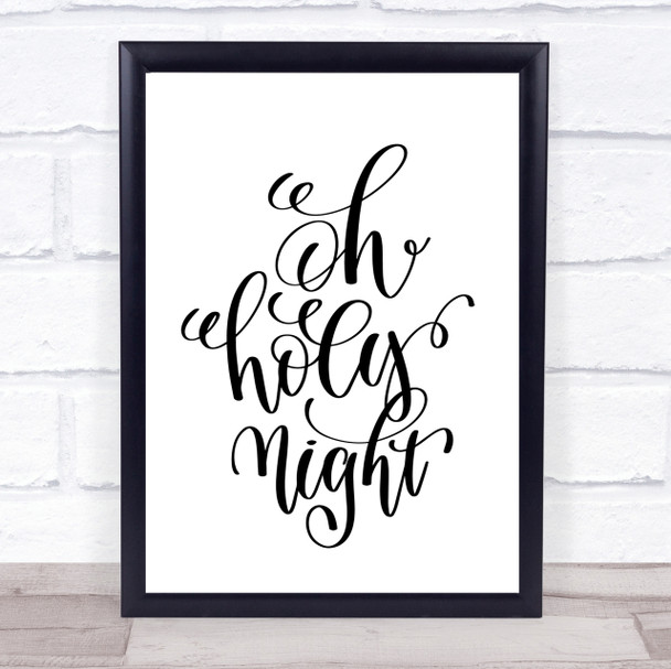 Christmas Oh Holy Night Quote Print Poster Typography Word Art Picture