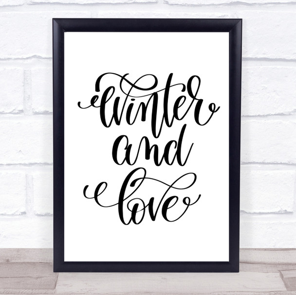 Christmas Winter & Love Quote Print Poster Typography Word Art Picture