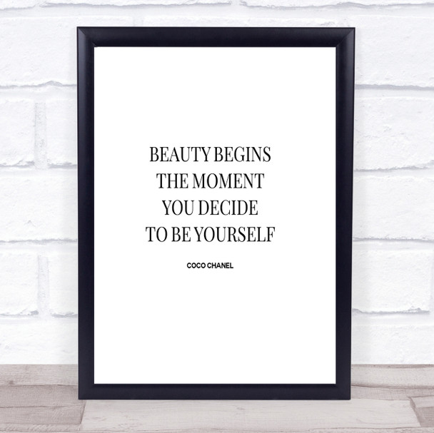 Coco Chanel Be Yourself Quote Print Poster Typography Word Art Picture