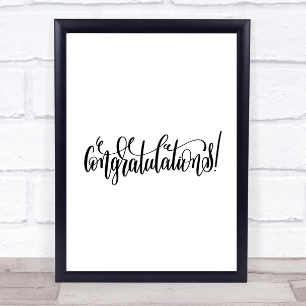 Congratu Quote Print Poster Typography Word Art Picture