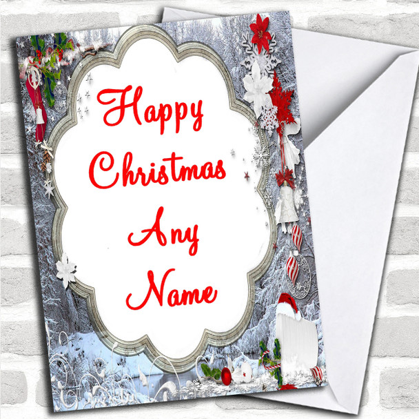 Silver Frames Christmas Card Personalized