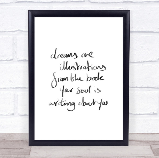 Dreams Are Illustrations Quote Print Poster Typography Word Art Picture