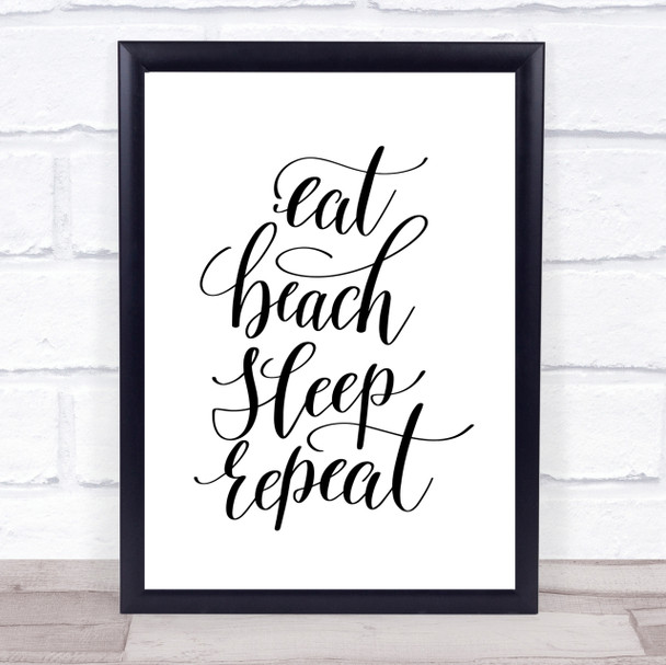 Eat Beach Repeat Quote Print Poster Typography Word Art Picture