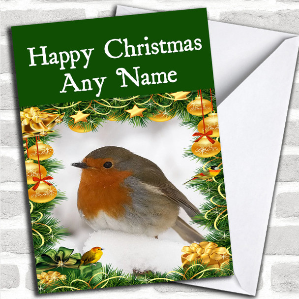 Robin Christmas Card Personalized