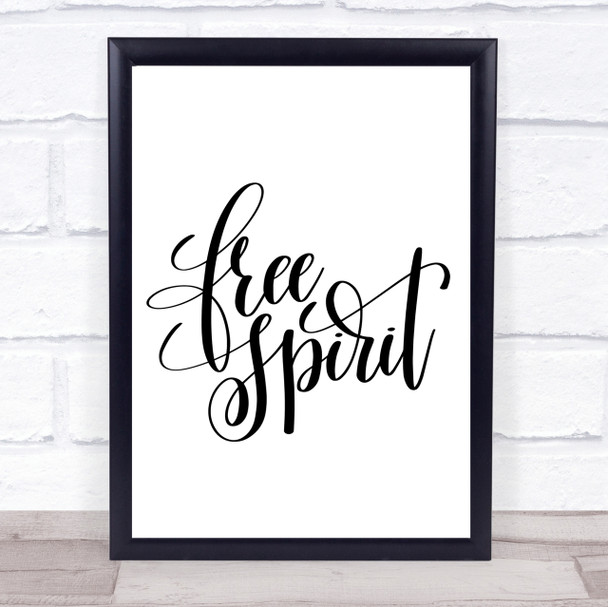 Free Spirit Quote Print Poster Typography Word Art Picture