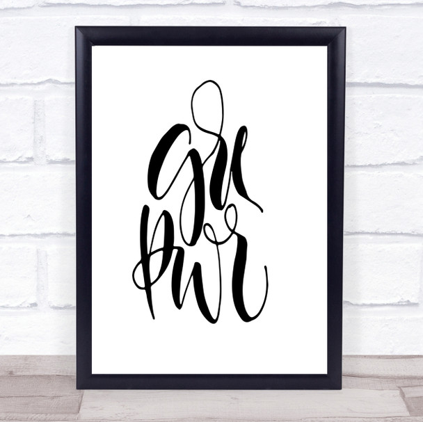 Girl Power Text Quote Print Poster Typography Word Art Picture