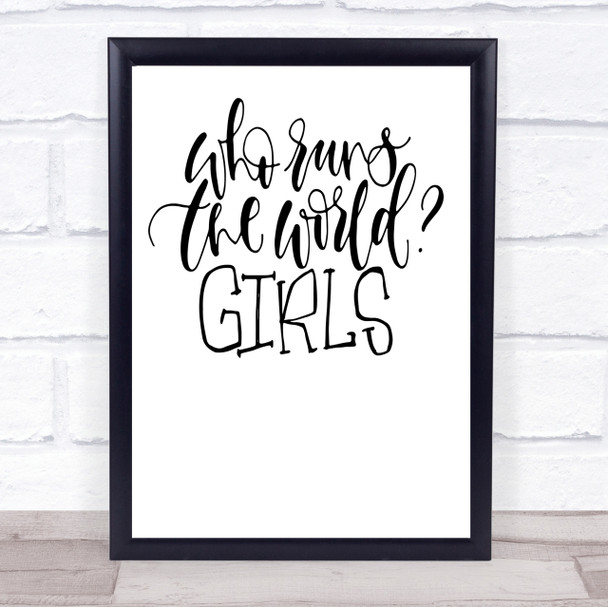 Girls Rule The World Quote Print Poster Typography Word Art Picture