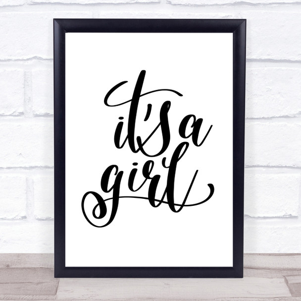 A Girl Quote Print Poster Typography Word Art Picture