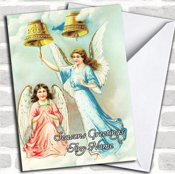 Angels Vintage Traditional Personalized Christmas Card