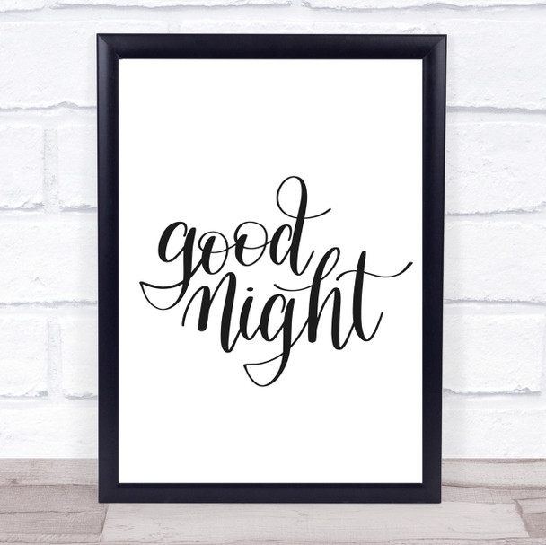 Goodnight Quote Print Poster Typography Word Art Picture