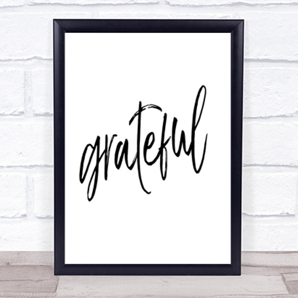 Grateful Quote Print Poster Typography Word Art Picture