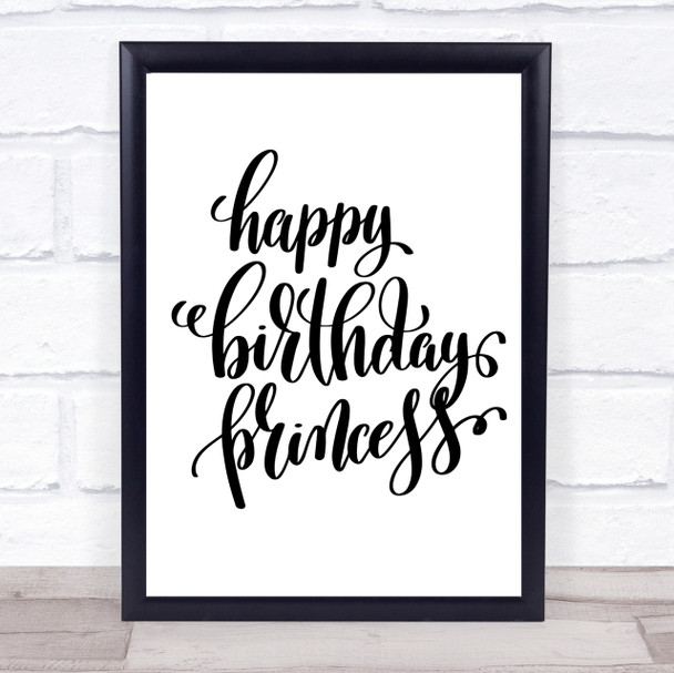 Happy Birthday Princess Quote Print Poster Typography Word Art Picture Happy Birthday Princess Quote Print Poster Typography Word Art Picture