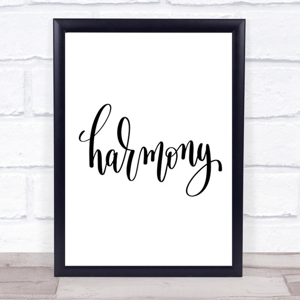 Harmony Quote Print Poster Typography Word Art Picture