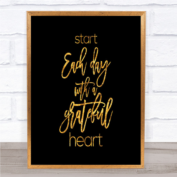 Grateful Heart Quote Poster