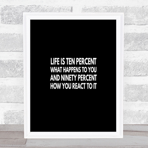 Life Is Ten Percent What Happens And Ninety Percent How You React Quote Poster