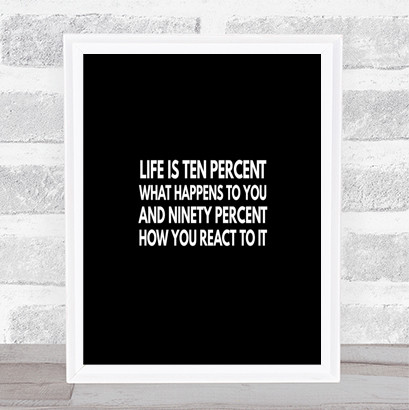 Life Is Ten Percent What Happens And Ninety Percent How You React Quote Poster