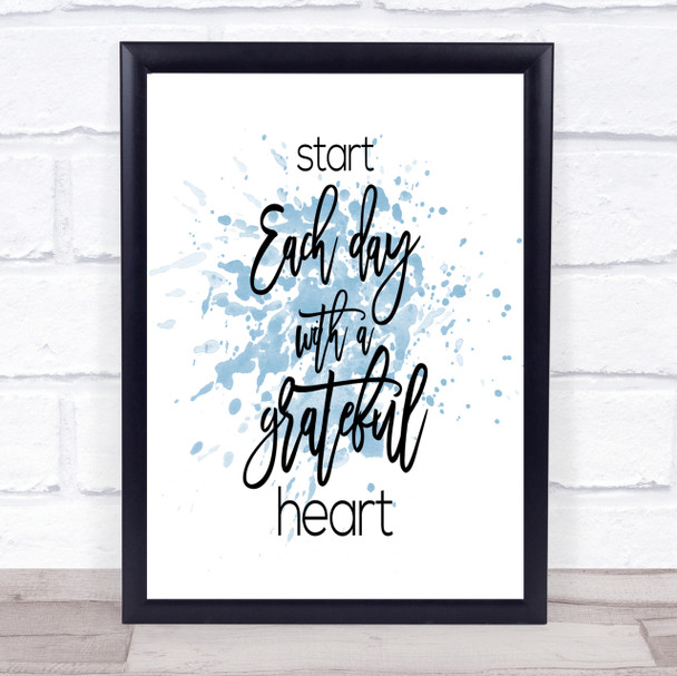 Grateful Heart Inspirational Quote Poster Print