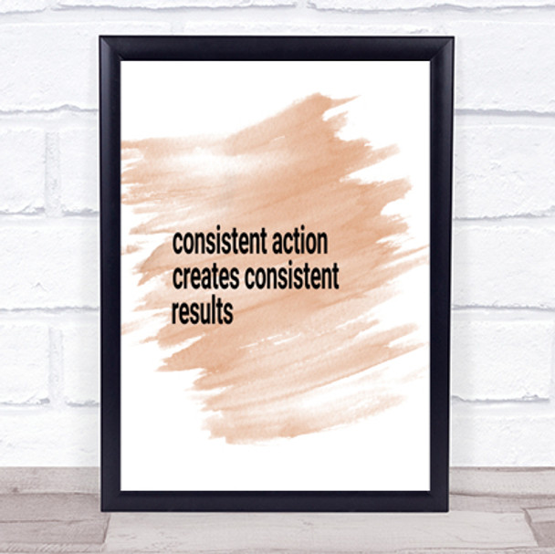 Consistent Action Creates Consistent Results Quote Poster Print