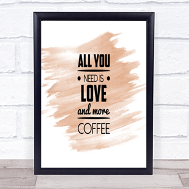 All You Need Is Love And Coffee Quote Poster Print