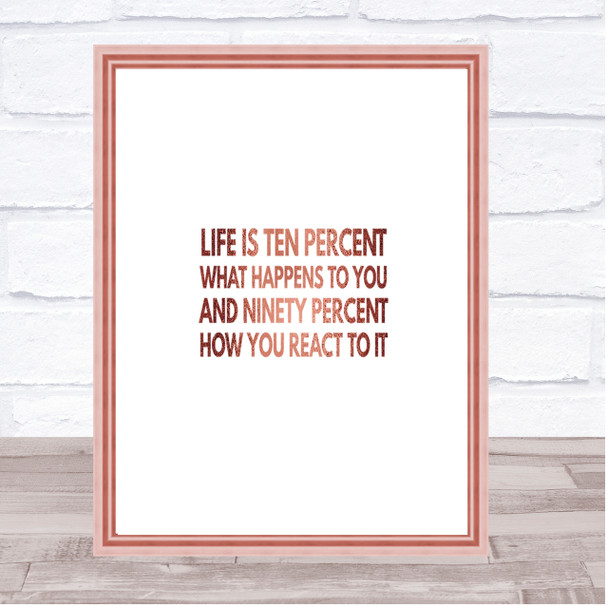 Life Is Ten Percent What Happens And Ninety Percent How You React Quote Print Wall Art