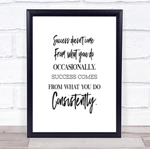 Success Doesn't Come From What You Do Quote Print