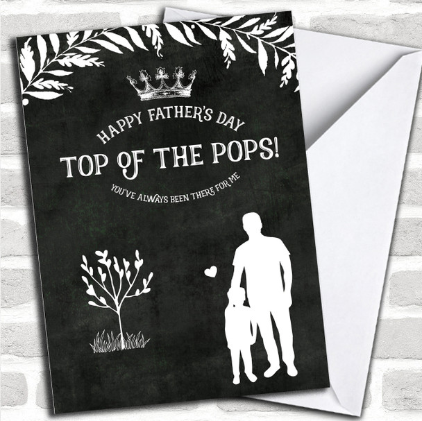 Chalk Top Of The Pops From Your Little Boy Personalized Father's Day Card Chalk Top Of The Pops From Your Little Boy Personalized Father's Day Card