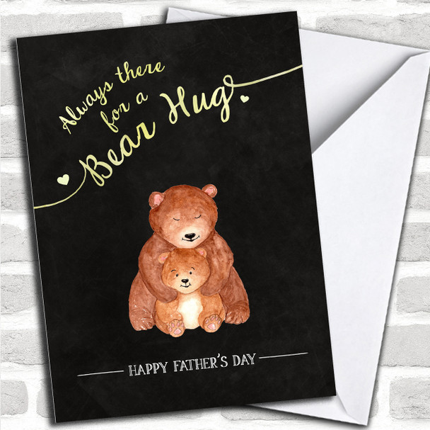 Cute Chalk Always Bear Hug Personalized Father's Day Card