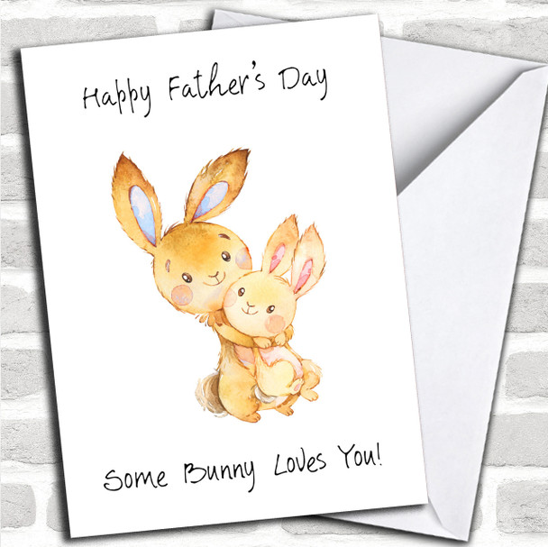 Cute Some Bunny Personalized Father's Day Card