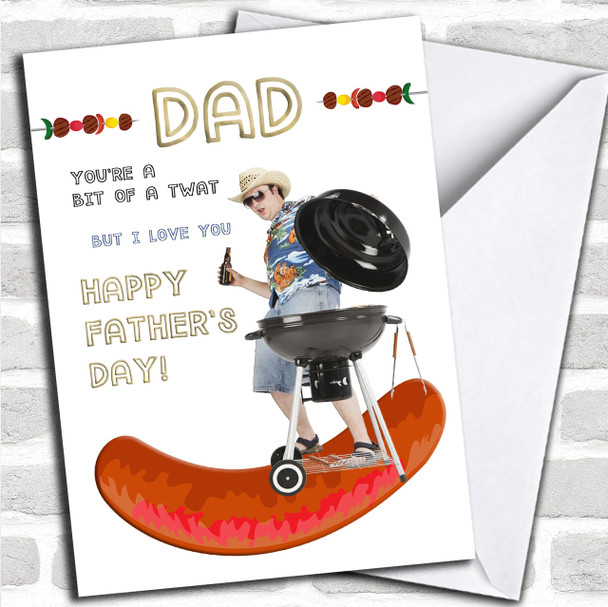 Funny BBQ Dad Beer Personalized Father's Day Card