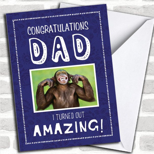 Funny Chimp Dad Amazing Personalized Father's Day Card