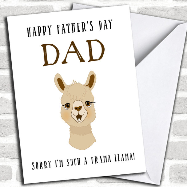Funny Joke Drama Llama Personalized Father's Day Card