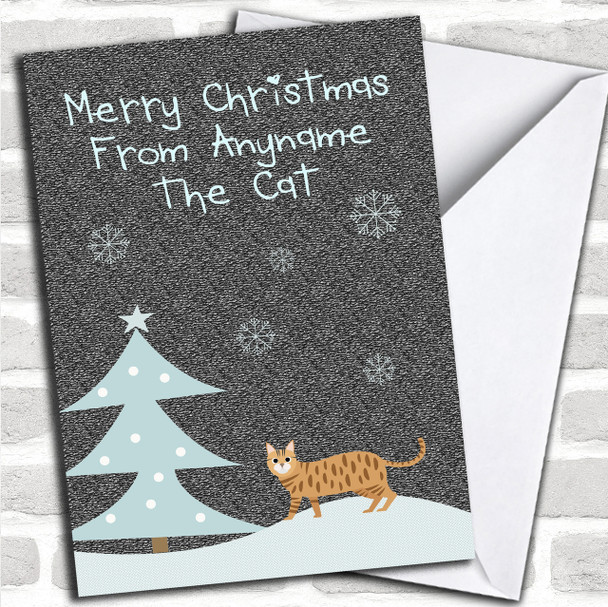 From Or To The Tabby Cat Personalized Christmas Card