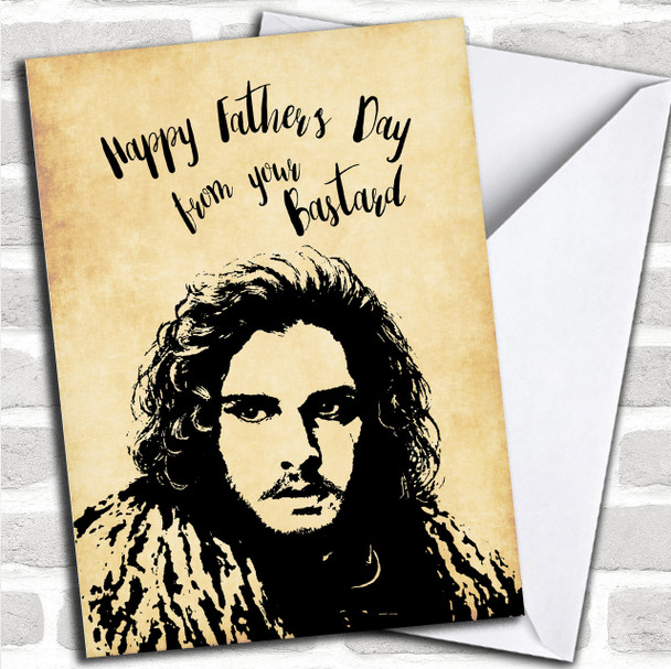 Jon Snow Fathers Day Bastard Personalized Father's Day Card