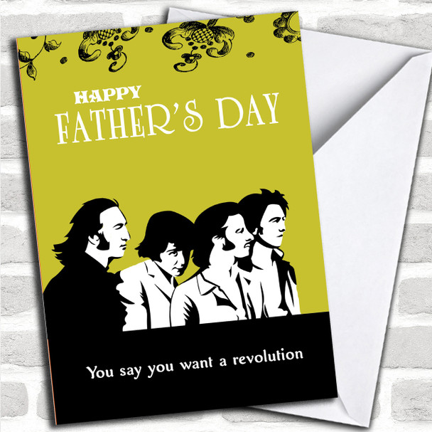 Retro Beatles Revolution Personalized Father's Day Card