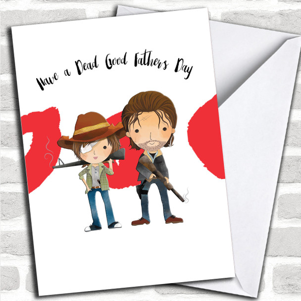 The Walking Dead Carl Rick Personalized Father's Day Card