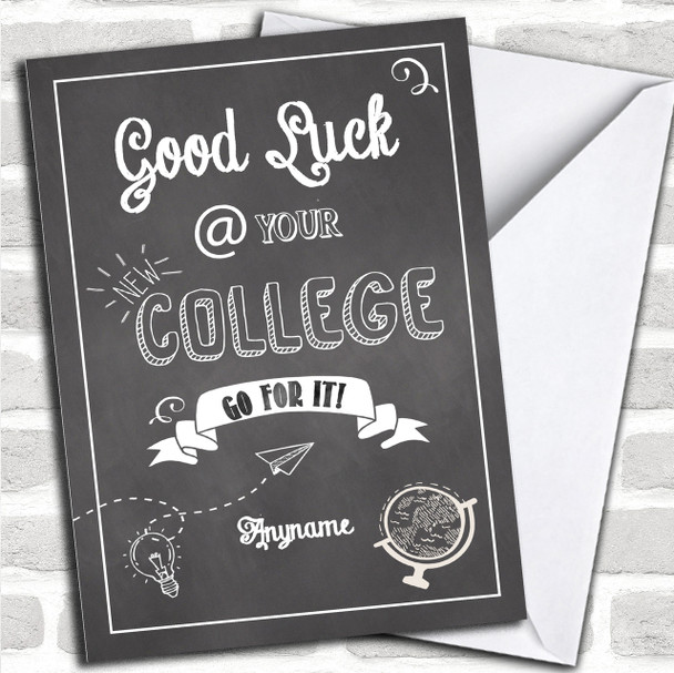 College Chalk Personalized Good Luck Card
