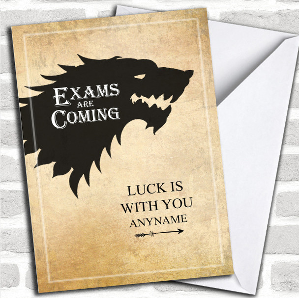 Game Of Thrones Exams Are Coming Texture Personalized Good Luck Card