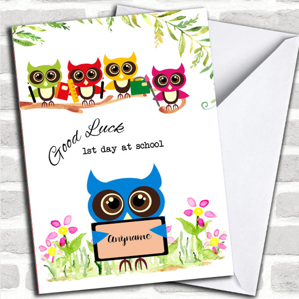 Owl Class Branch Personalized Good Luck Card