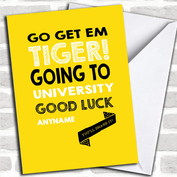 Yellow New University Personalized Good Luck Card