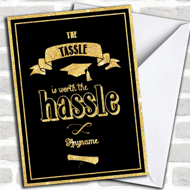 Tassle Hassle Sparkle Personalized Graduation Card