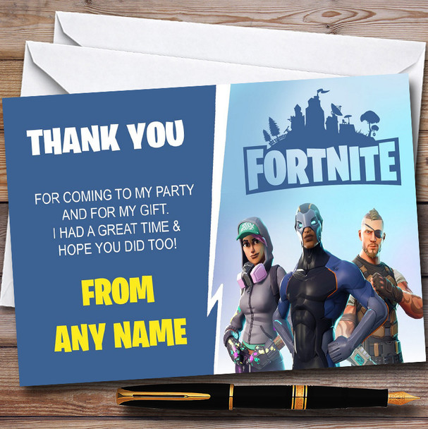 Fortnite Skins Personalized Children's Birthday Party Thank You Cards