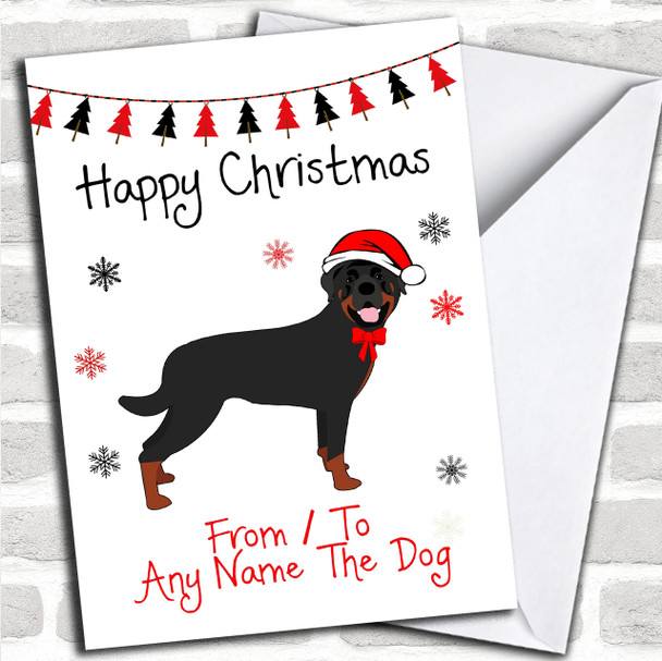 Rottweiler From Or To The Dog Pet Personalized Christmas Card